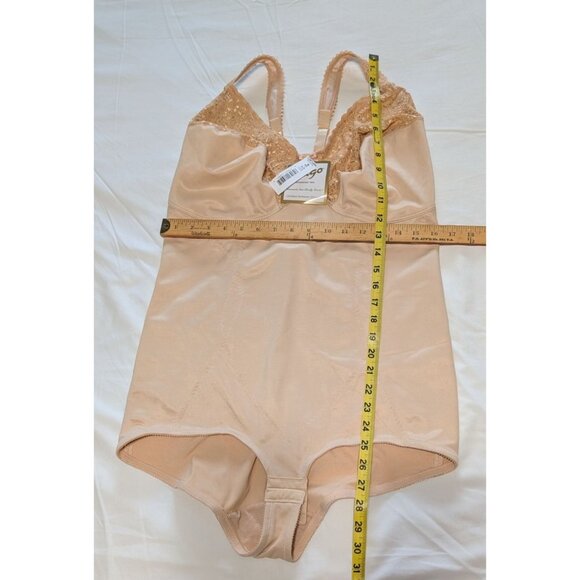 Rago Womens Lace-Trimmed Nude Bodysuit Size 44F Style 8620 - Picture 9 of 10